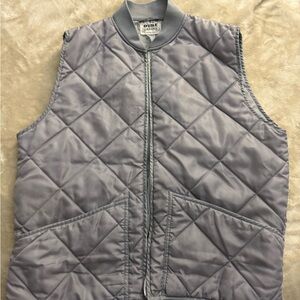 Duke Quilted Gray Vest vintage nylon puffer vest in light gray